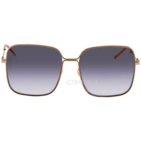 Gucci Blue Gradient Square Ladies Sunglasses GG0443S 001 